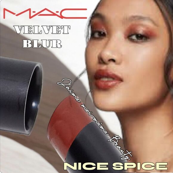 MAC Velvet Blur Lipstick in Nice Spice (Warm pinky red) - Picture 1 of 15